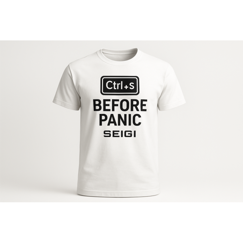Koszulka męska Ctrl + S Before Panic biała