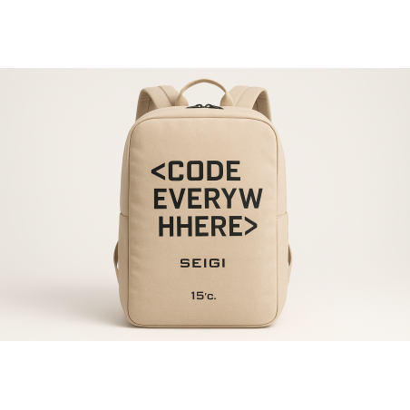 Torba Code Everywhere beżowa na laptop 15 cali