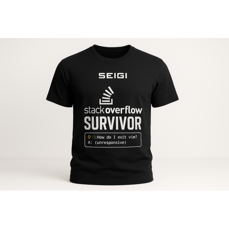 Koszulka męska Stack Overflow Survivor czarna