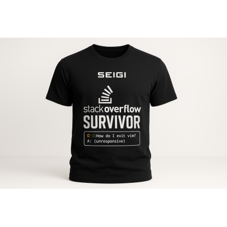 Koszulka męska Stack Overflow Survivor czarna