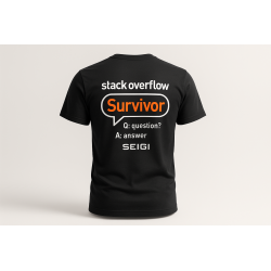 Koszulka męska Stack Overflow Survivor czarna