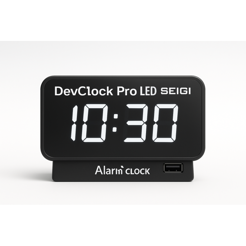 Zegar biurkowy DevClock Pro LED z budzikiem i USB