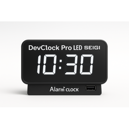 Zegar biurkowy DevClock Pro LED z budzikiem i USB