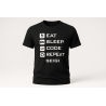 Koszulka męska Eat Sleep Code Repeat czarna
