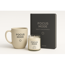 Zestaw Focus Mode — Pakiet koncentracji (kubek 350 ml, świeca, notatnik)