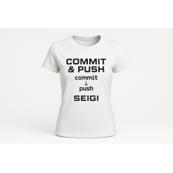 Koszulka damska Commit & Push biała