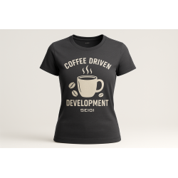Koszulka damska Coffee Driven Development grafitowa