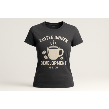 Koszulka damska Coffee Driven Development grafitowa