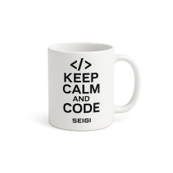 Kubek Keep Calm and Code biały