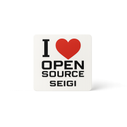 Naklejka "I Love Open Source" 8×8 cm - matowa