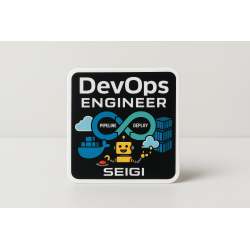 Naklejka DevOps Engineer - wodoodporna 70 x 70 mm