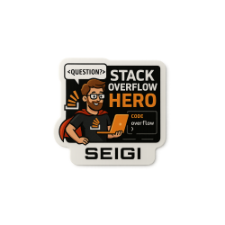 Naklejka Stack Overflow Hero — matowa 70 x 70 mm